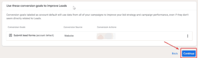 Leads as Campaign Objective - Submit Lead Forms Button