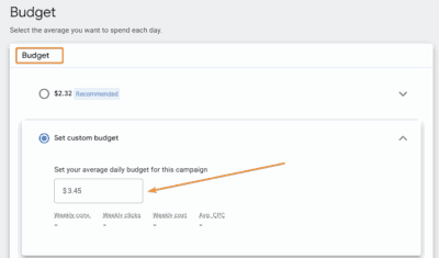 Budget to keep the PMax campaign running