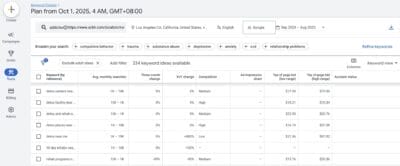 Google Keyword Planner seo addiction specialist