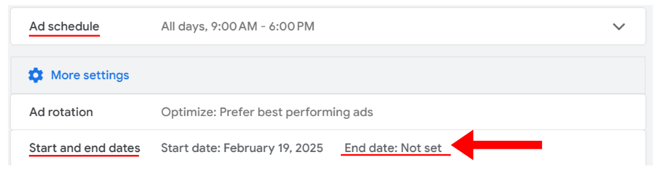 Ad Schedule