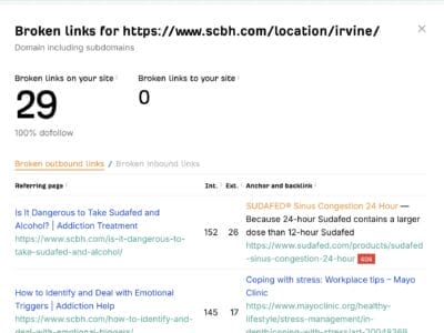 ahrefs broken link checker