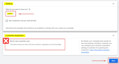 Bidding Strategy and Customer Acquisition