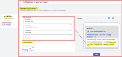 Callouts for Dog Adoption