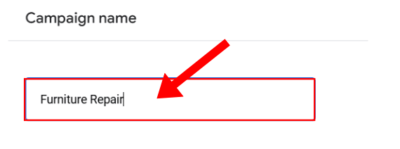 Google Ads for Carpentry Campaign Name