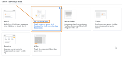 Campaign Type - PMax