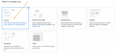 Campaign Type for Google Ads for Audiologists