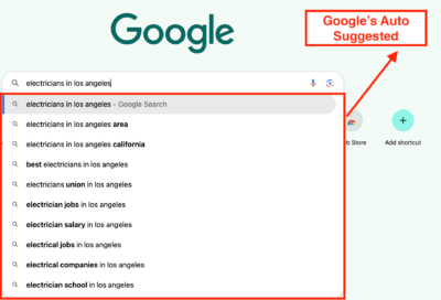 google's auto suggested
