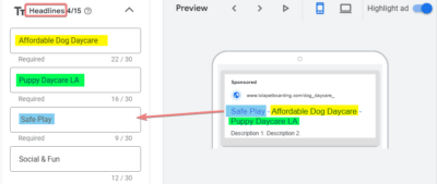 Headlines for Dog Adoption Ad Group