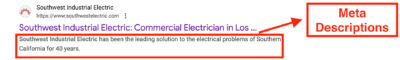 meta descriptions
