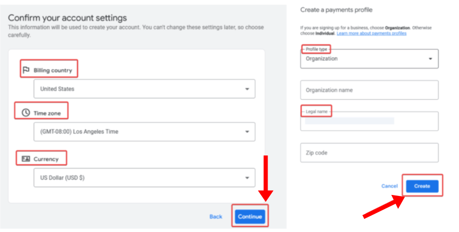 Google Ads payment Profile