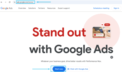 Google Ads Start Now Button