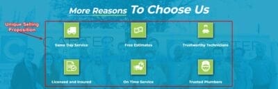 Unique Selling Proposition Landing Page Sample for Google Ads for Appliance Repair