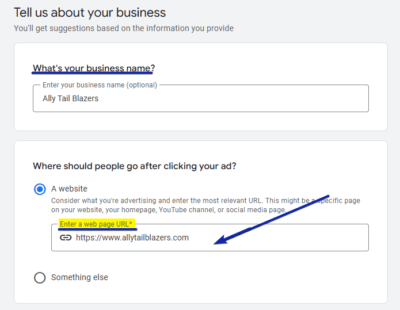 Adding Business Information
