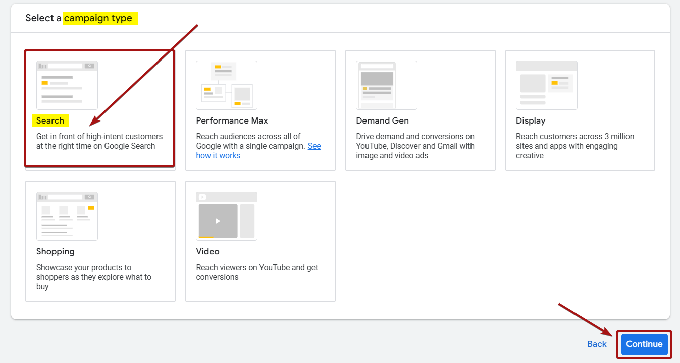 Search as Campaign Type