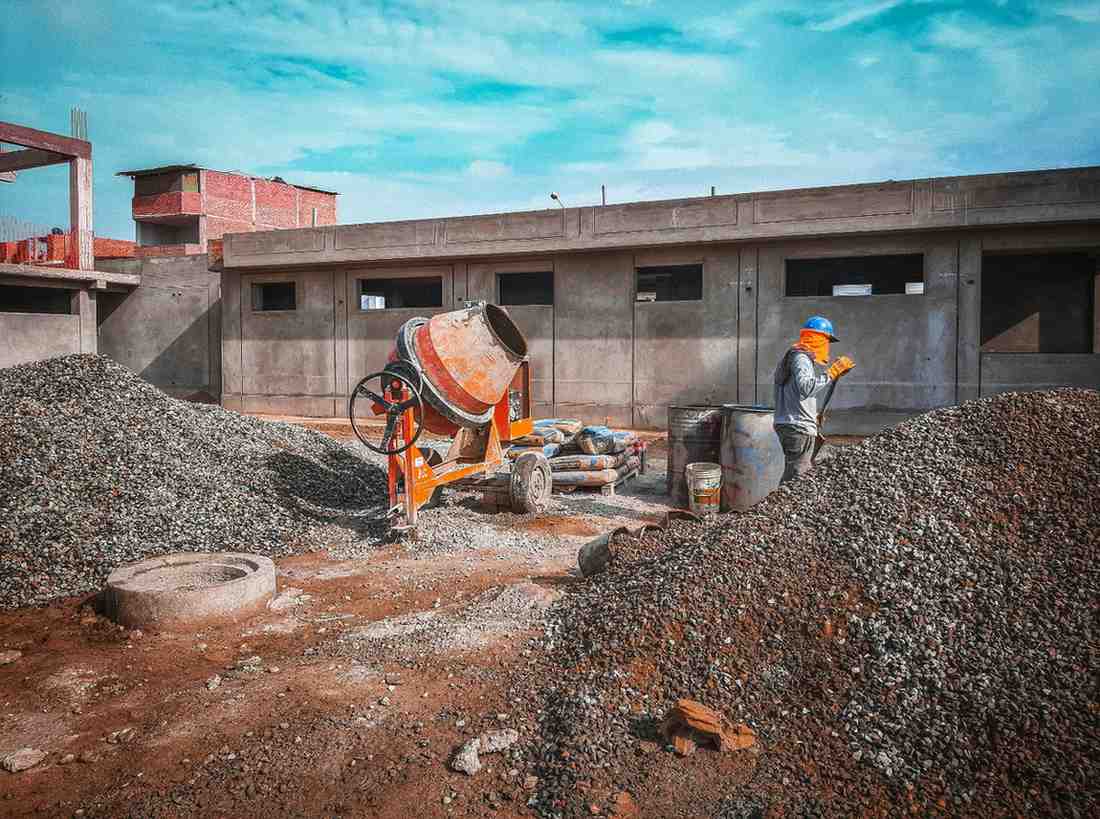 Cement Mixer on a Construction Site