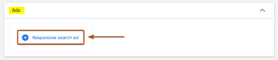 Create Ads Button