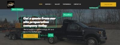 Headline, Hero Image, CTA Landing Page Sample