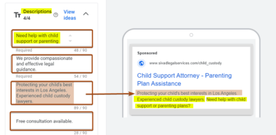 Descriptions Ad Copy Sample 