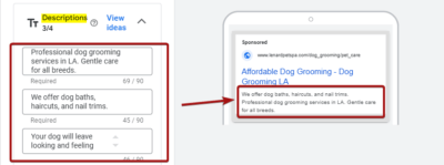 Descriptions Sample Ad Copy for Google Ads for Pet Groomers