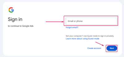 Google Account Sign In