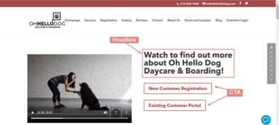 Headline Landing Page Sample for Pet Boarding