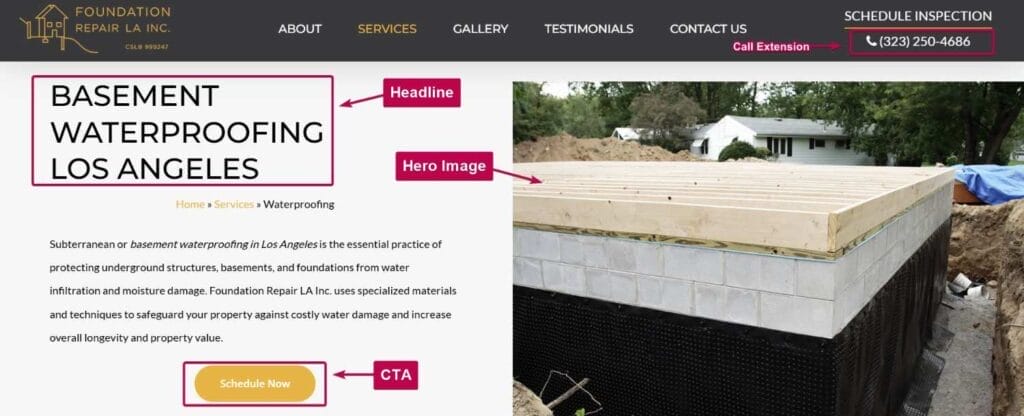 Headlines, CTA, Hero Image Landing Page Sample