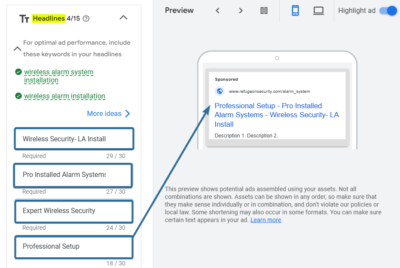 Headline Ad Copy Sample