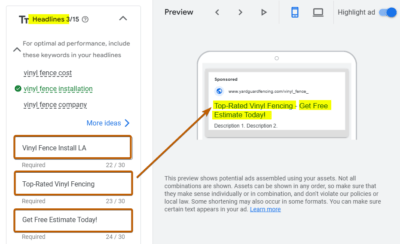 Headlines Ad Copy Sample