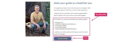 Key Benefits Landing Page Sample