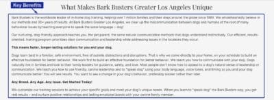 Key Benefits Landing Page Sample for Google Ads for Pet Sitters / Dog Sitters / Dog Training