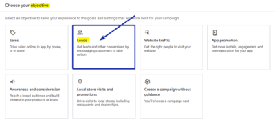 Leads As Campaign Objective