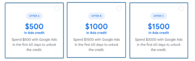 List of Start Up Offers