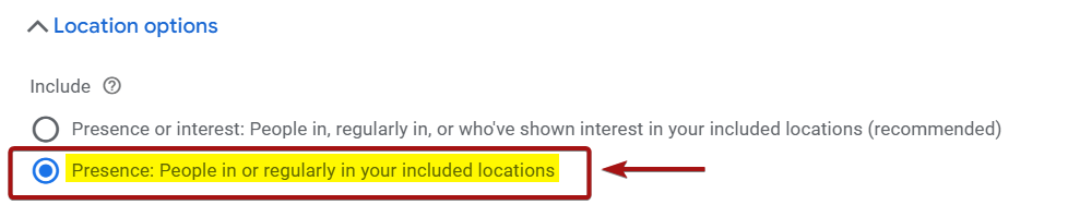 Location Options