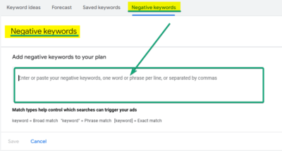 Negative Keywords