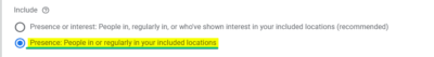 Presence Option