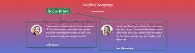 Social Proof Landing Page Sample