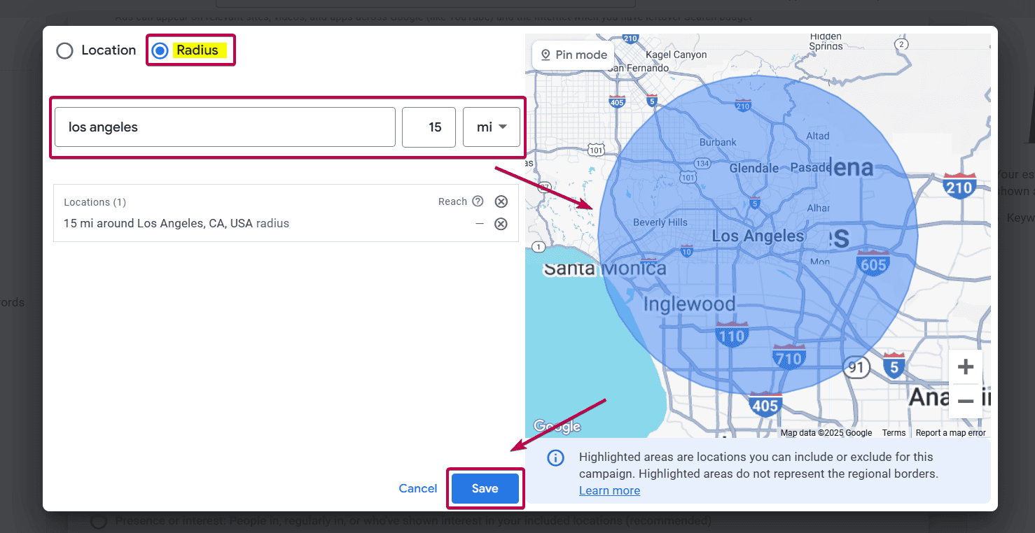 Radius Targeting