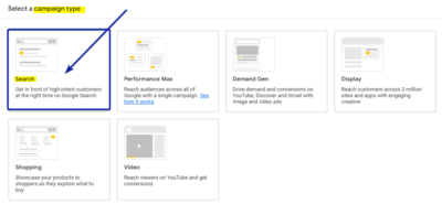 Search As Campaign Type