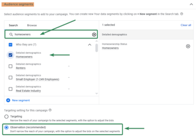 Audience Segments for Google Ads For Flooring Services