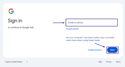 Gmail Sign in Button