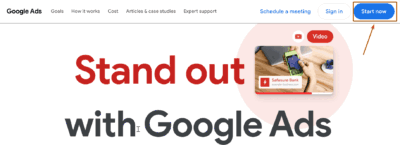 Google Ads Start Now Button