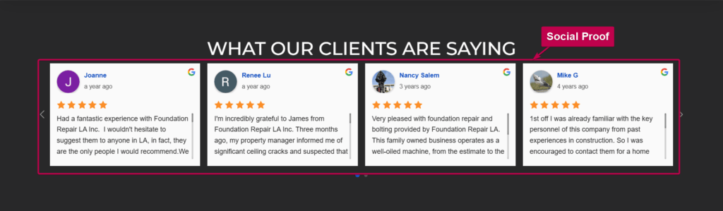 Testimonials Landing Page Sample