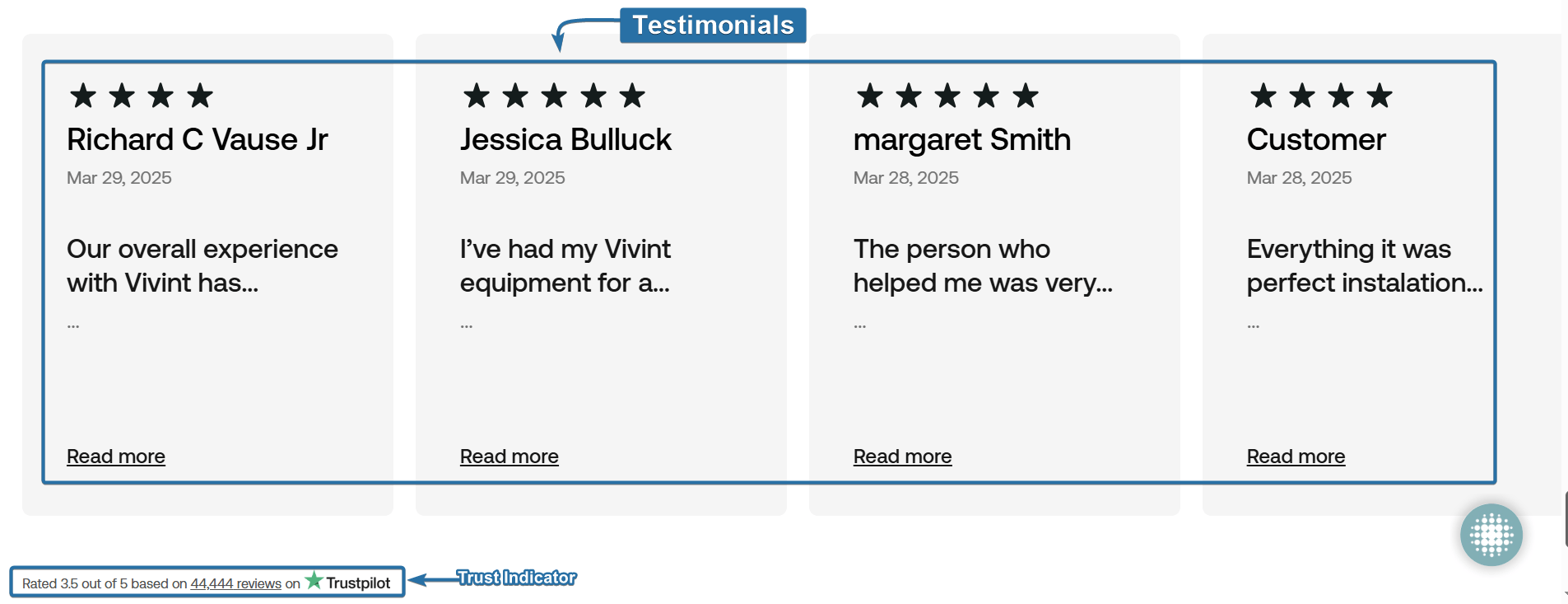 Testimonials Landing Page Sample