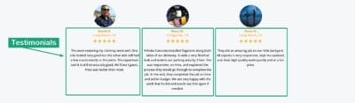 Testimonials Landing Page Sample for Concrete Contractors