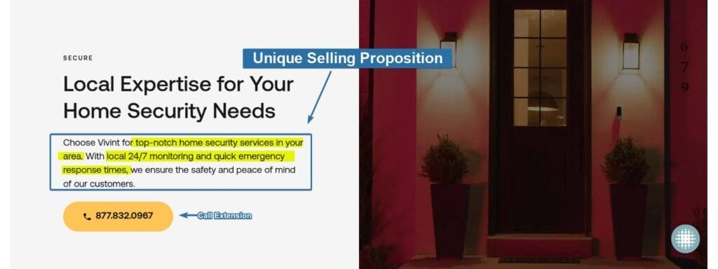 Unique Selling Proposition Landing Page Sample