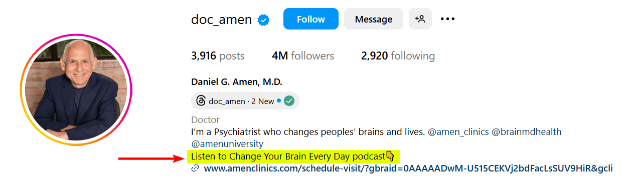 Instagram Account CTA Sample