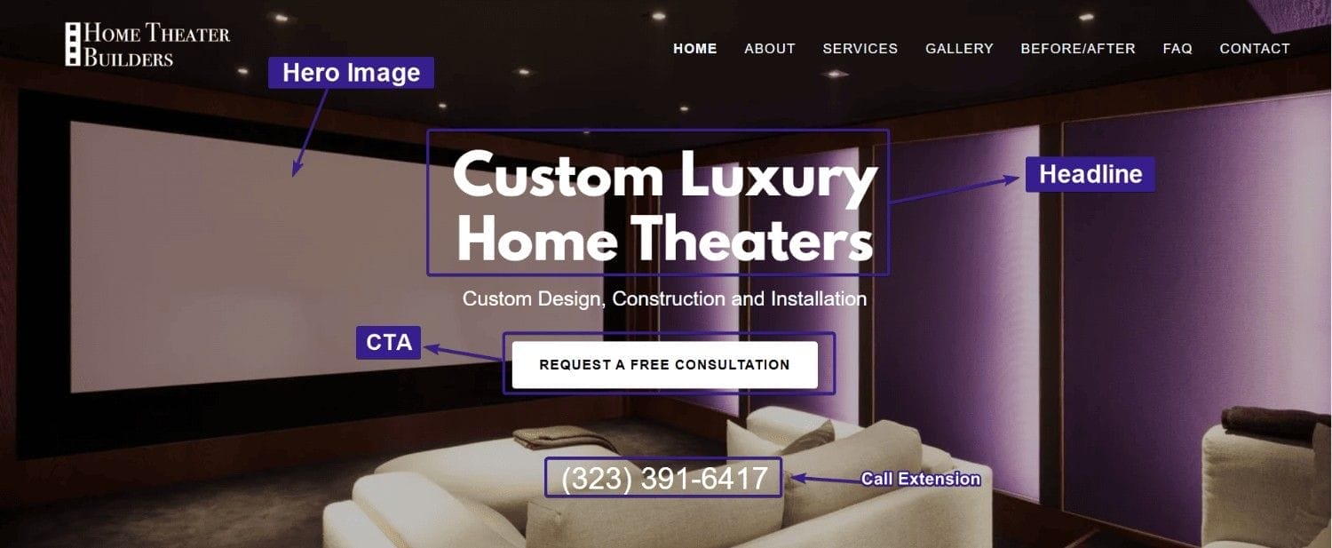 Headline, CTA, Hero Image Landing Page Sample