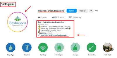 Instagram Landscaping Business Account Example