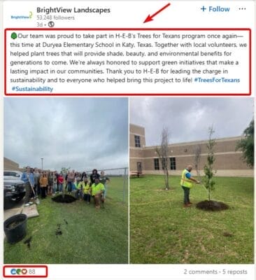 LinkedIn Sample Post