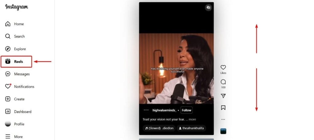Instagram Reels Button